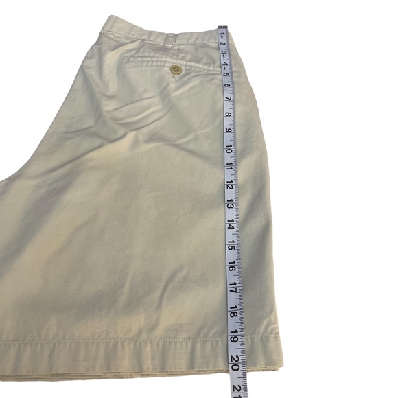Vintage Lands’ End Pleated Chino khaki Shorts Size 36 - Picture 7 of 9